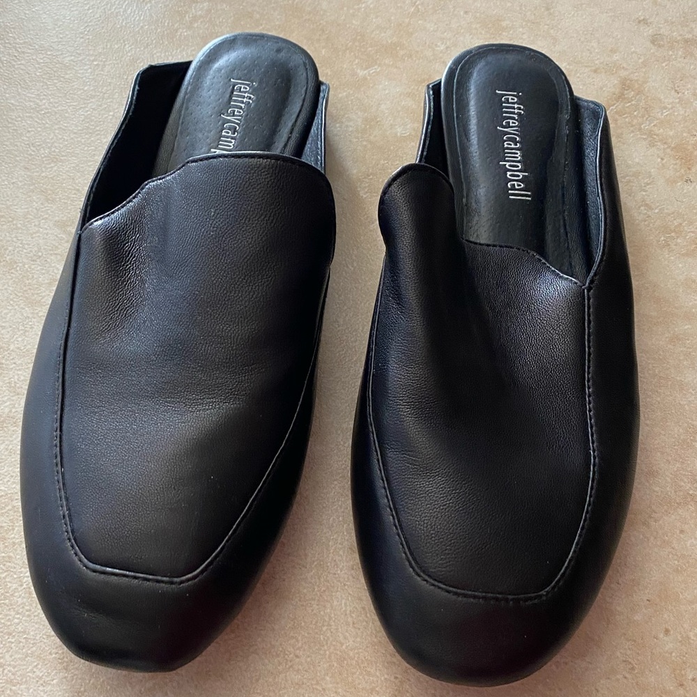 Never worn black Jeffery Campbell slip on shoes